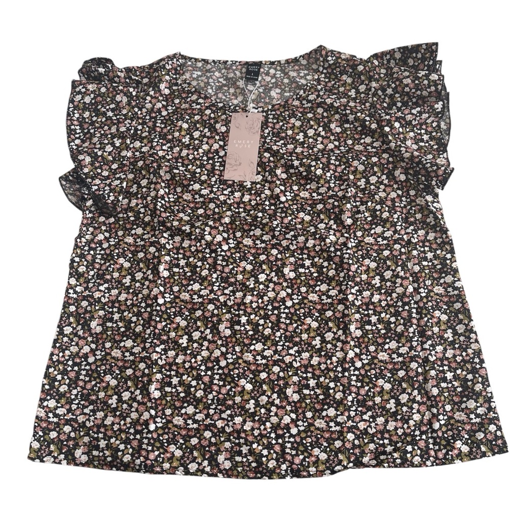 Floral Ruffle Sleeve Blouse